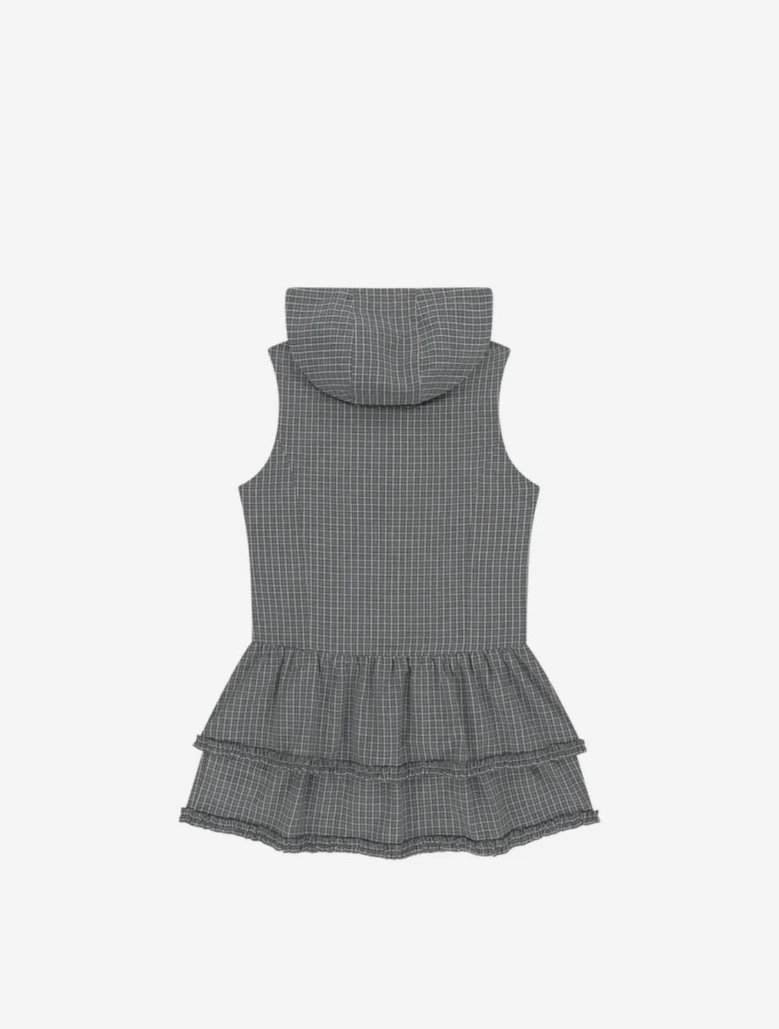 뚜오미오 체크 미니 후드 드레스 상품이미지3