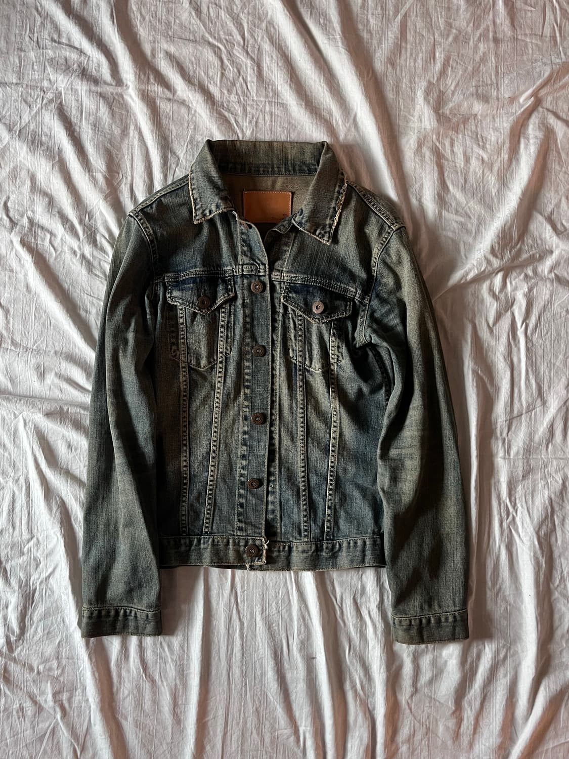 Vintage Green Washing Denim Jacket 상품이미지1