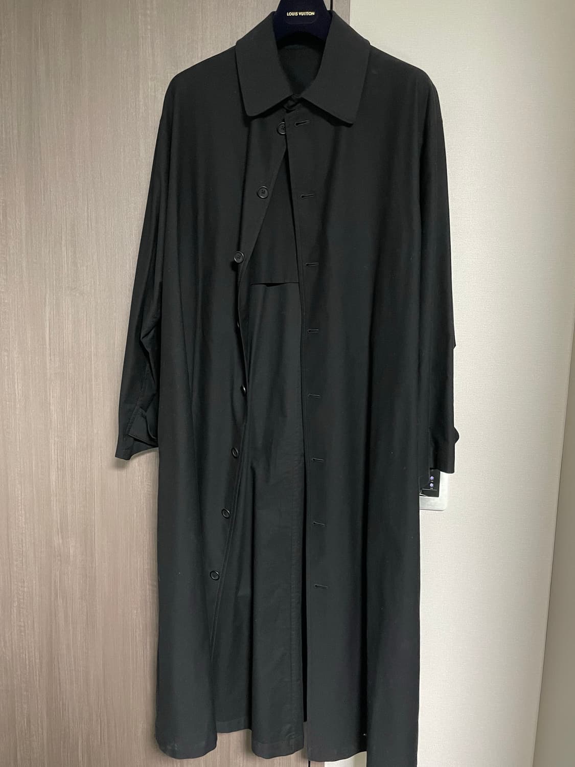 요지 야마모토 Pour Homme 블랙 롱 코트 상품이미지1