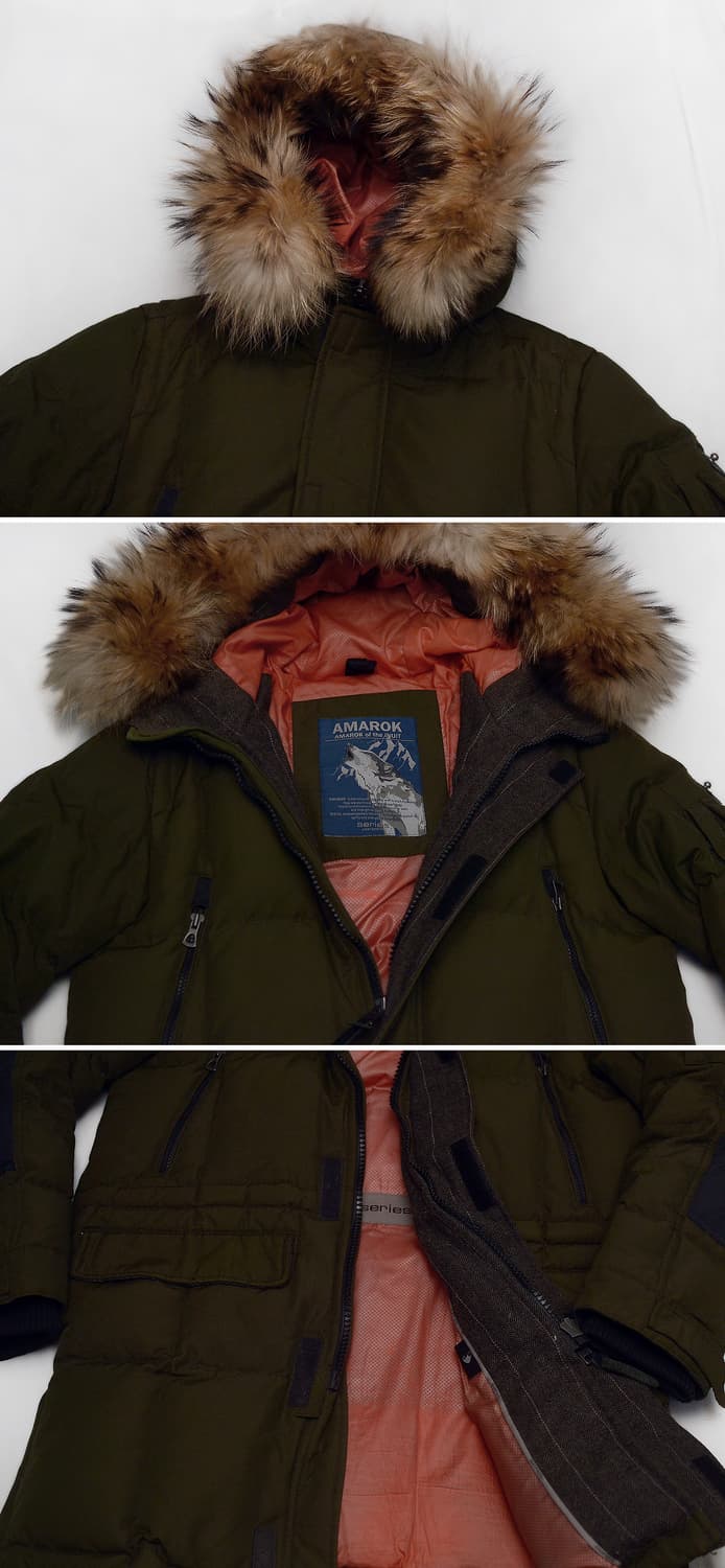 시리즈 (series) 아마록 라쿤퍼 헤비 구스다운 야상 패딩 (100) 상품이미지4