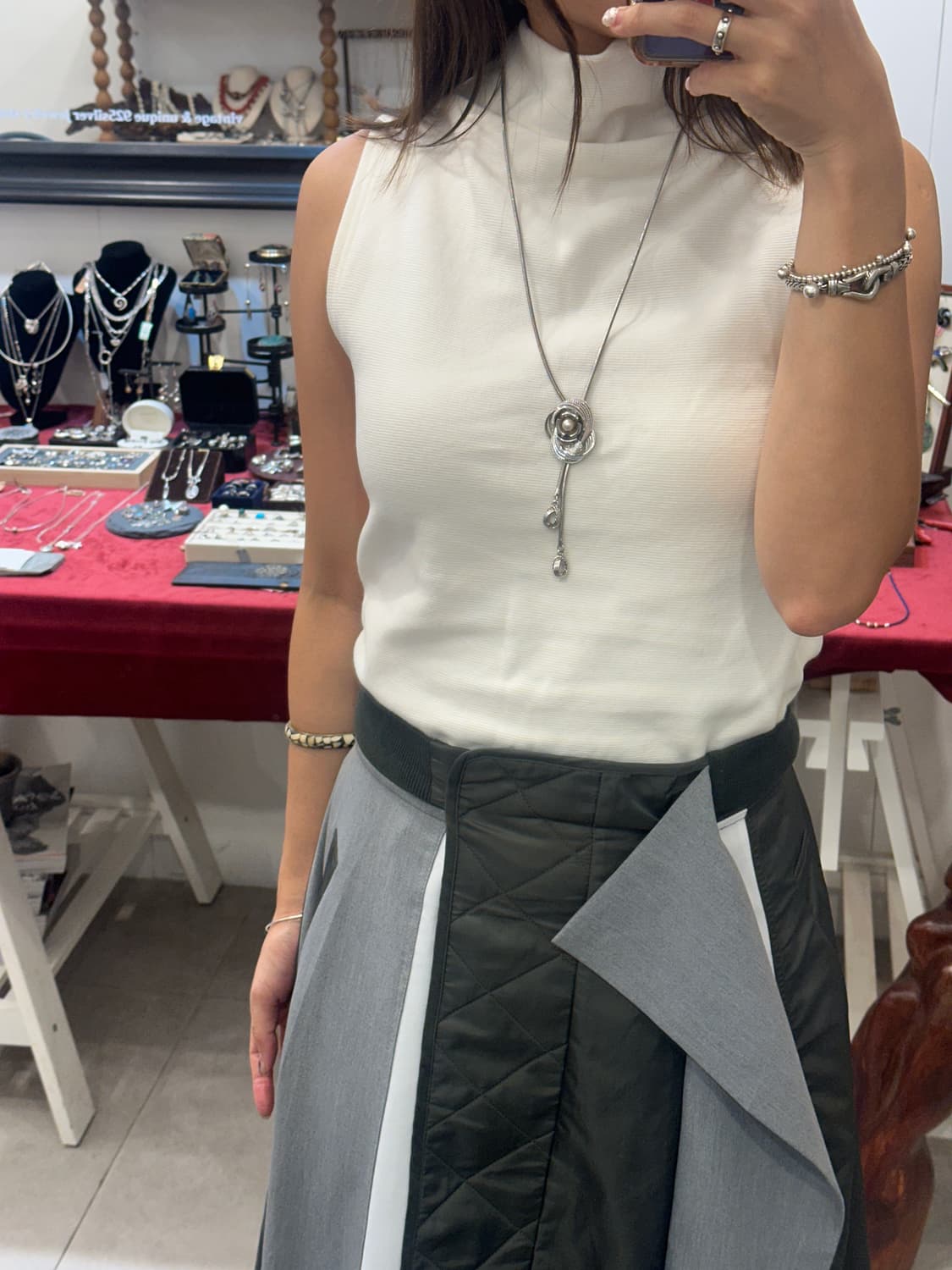 Vintage pearl bolo tie 상품이미지1
