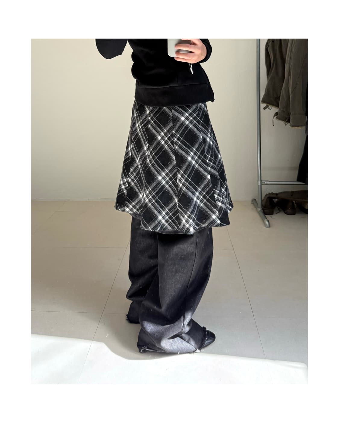 빈티지 체크 울 스커트 상품이미지2