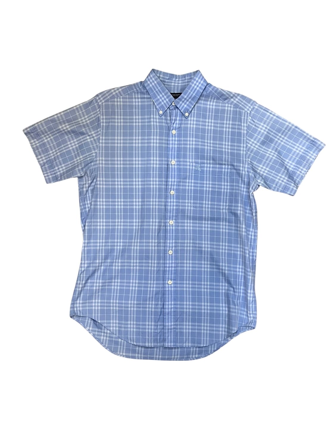 버버리 체크 반팔 셔츠 스카이블루 M #csz3705 상품이미지3