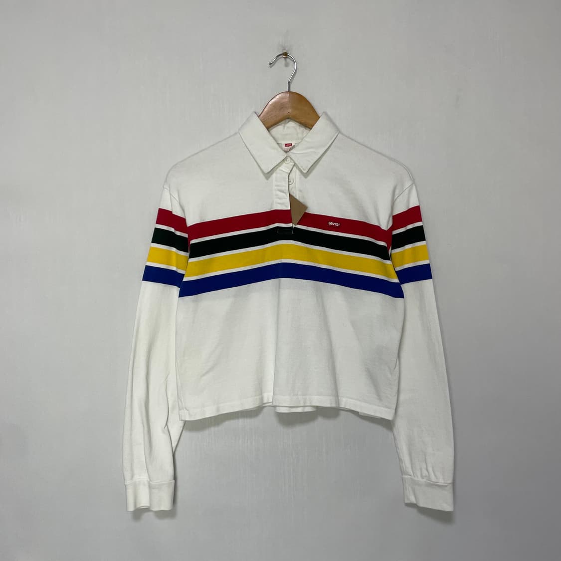 리바이스 아이보리 멀티 스트라이프 크롭티 빈티지 XS 상품이미지1