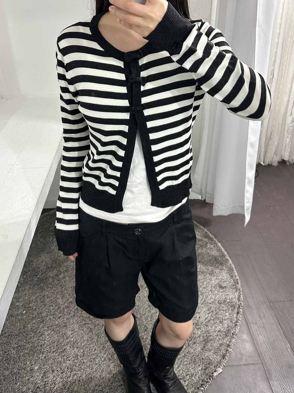 sorridere ribbon stripe cardigan 상품이미지4
