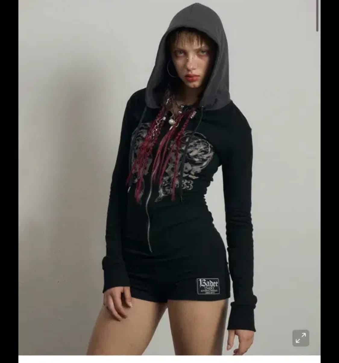 배디 바디수트 롬버 차콜 S 상품이미지1