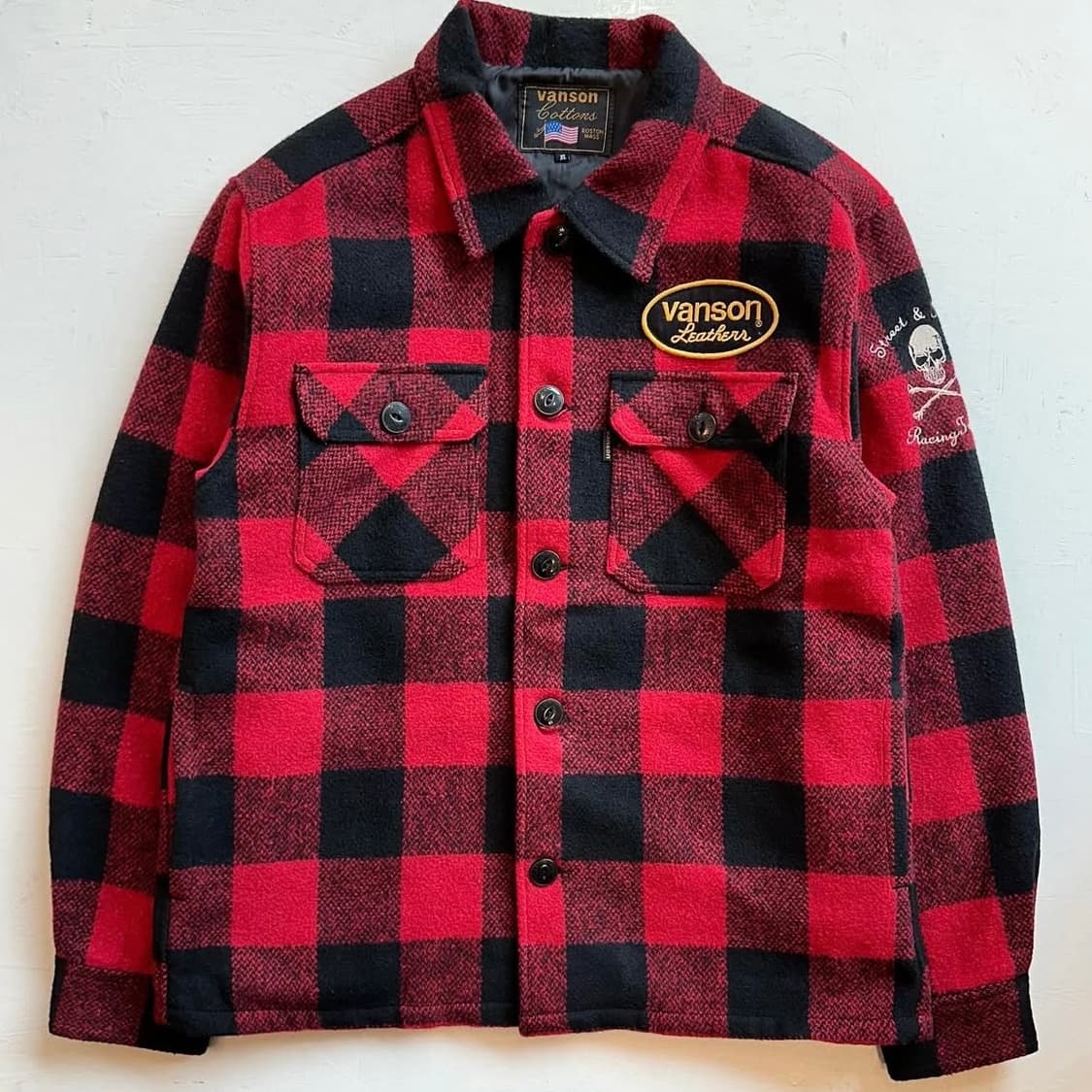 밴슨 레더 스컬 울자켓 상품이미지2