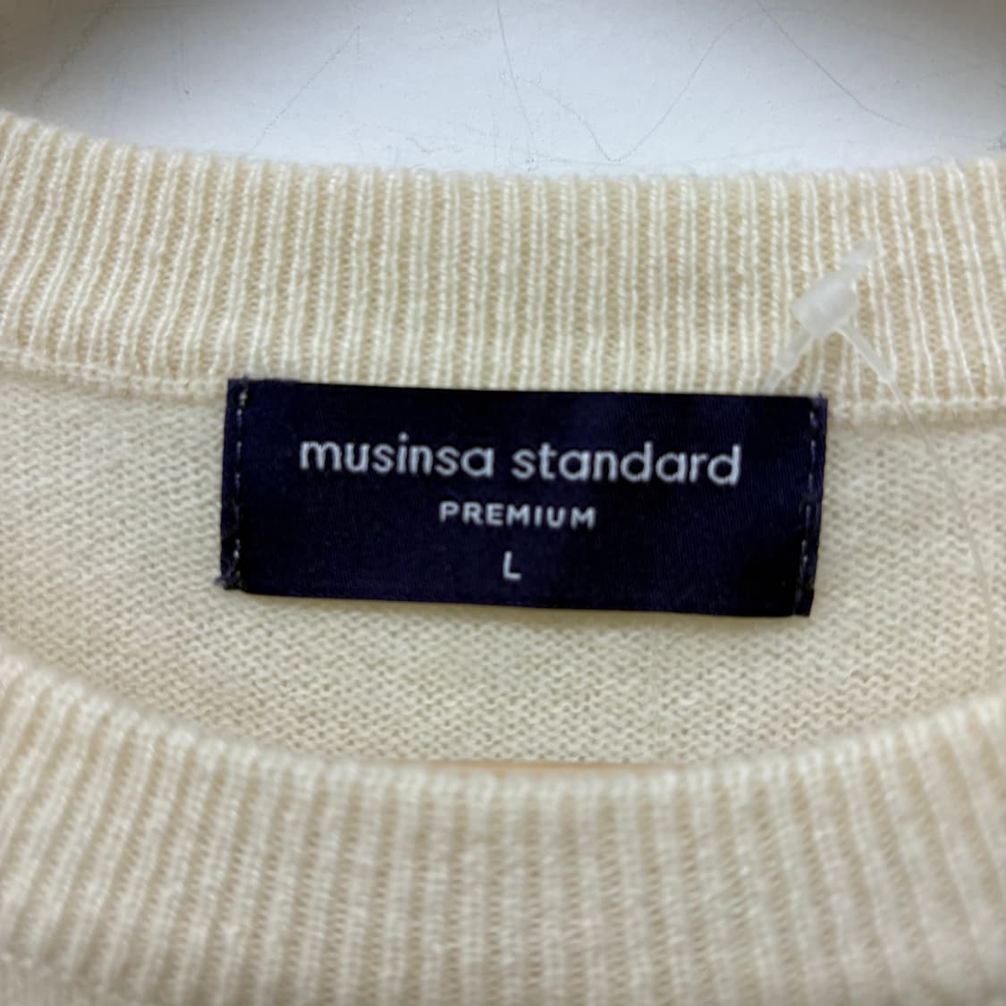 무신사 스탠다드 아이보리 캐시미어 니트 L 상품이미지2