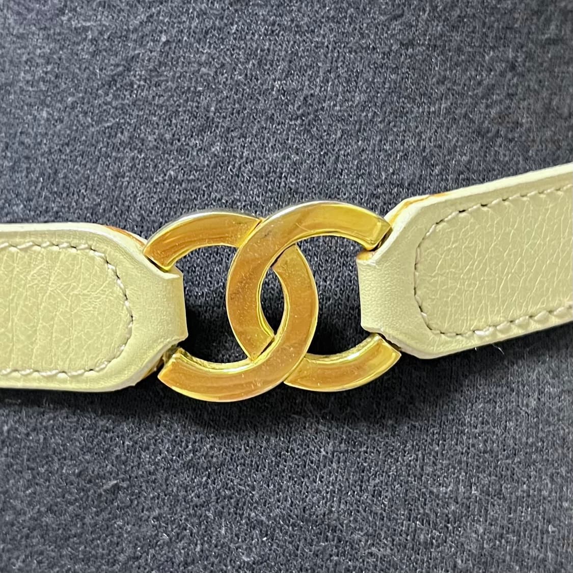 샤넬 CC로고 베이지 골드메탈 벨트 70 상품이미지3