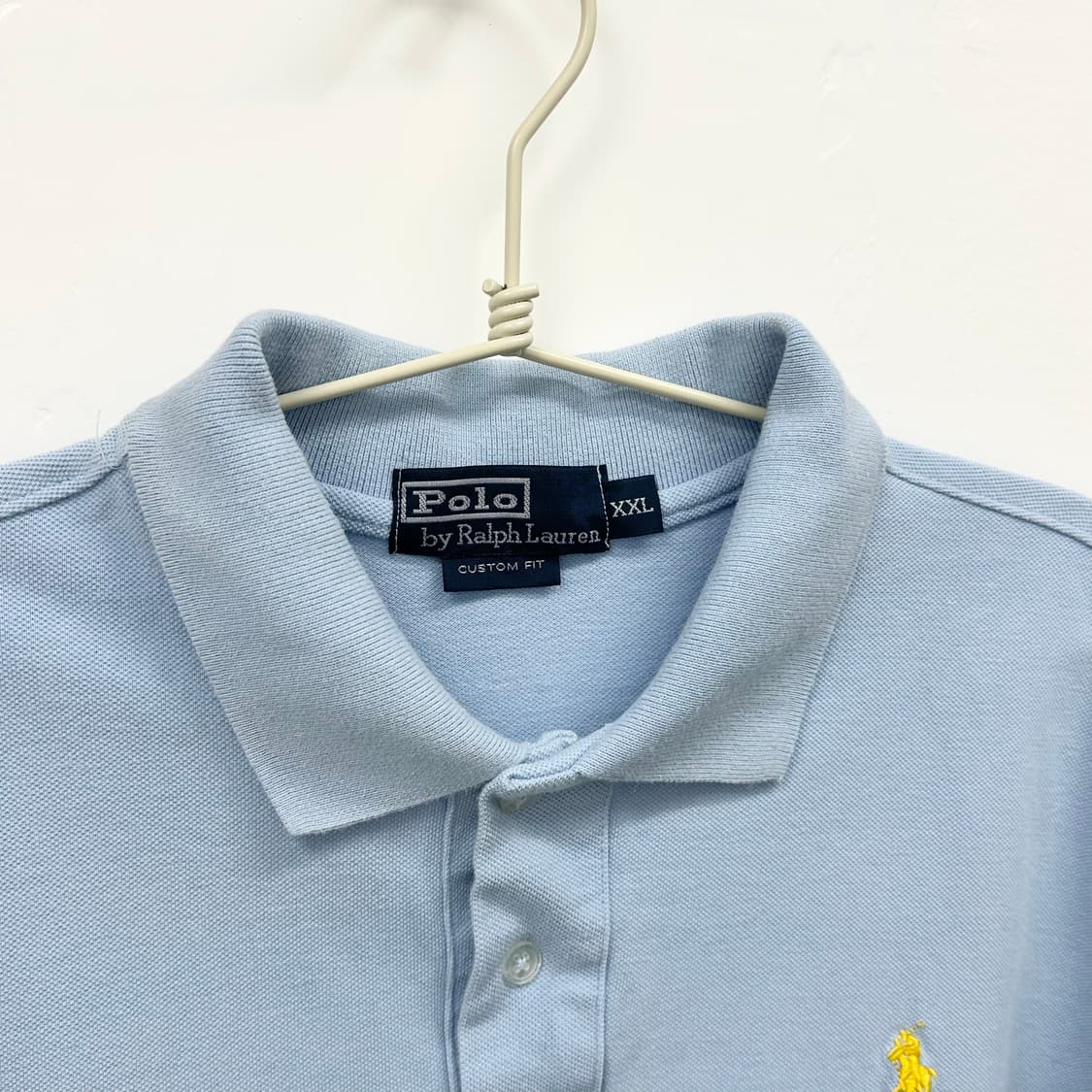 폴로랄프로렌 00s 빈티지 스카이블루 반팔 카라티 2XL 상품이미지6