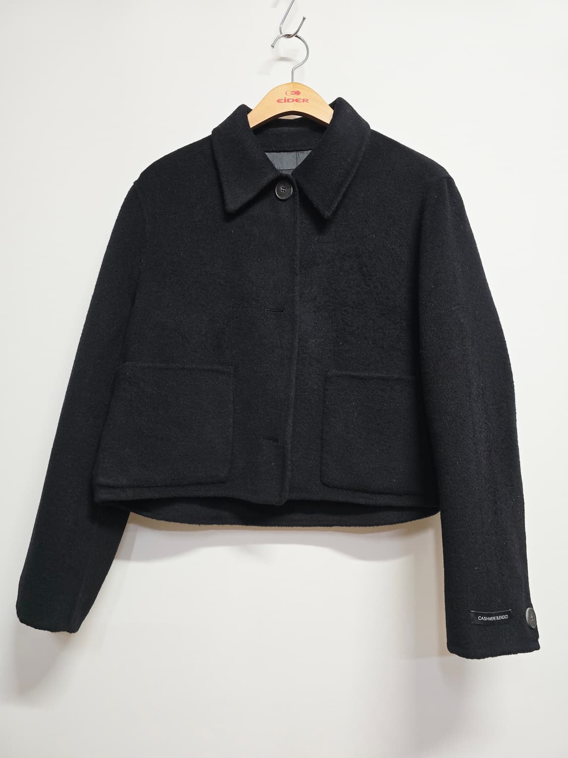 올리브대올리브 양모캐시미어 혼방 블랙 크롭 자켓 상품이미지1