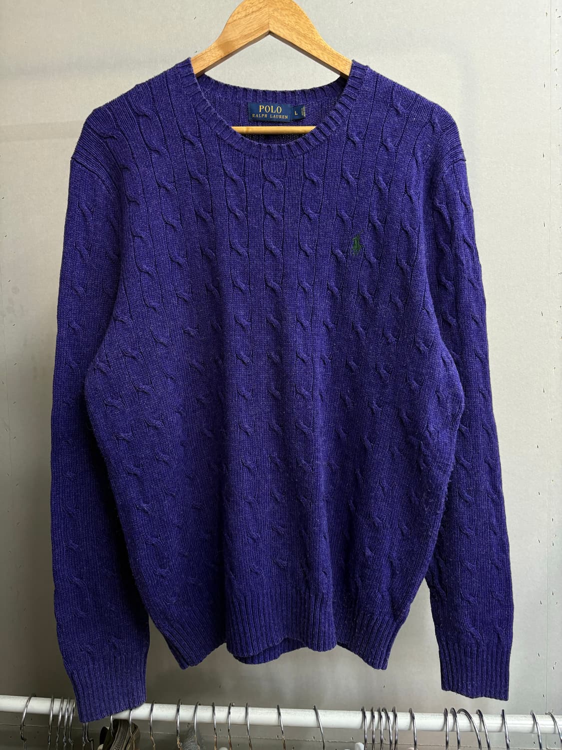 폴로 퍼플 꽈배기 니트 상품이미지2