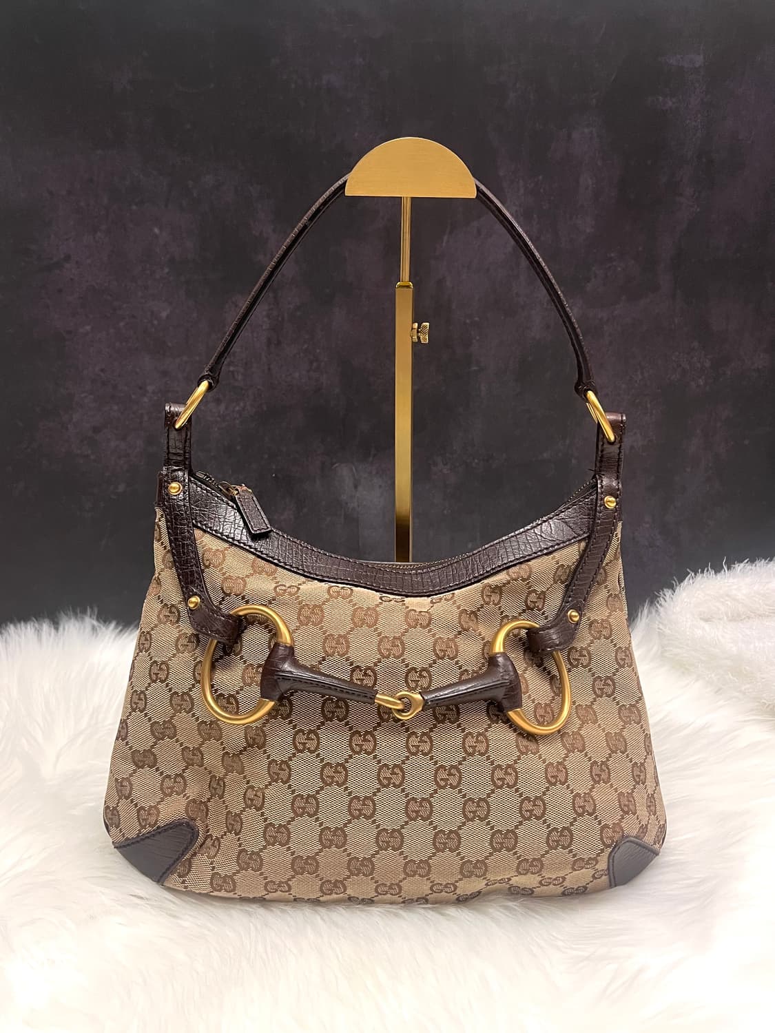 Gucci 구찌 GG 캔버스 홀스빗 모노그램 브라운 숄더백 핸드백 상품이미지3