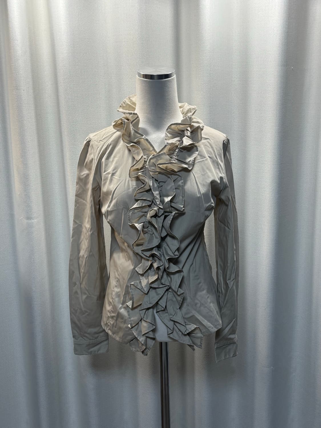 모리걸,러블리st 배이지 프릴 셔츠 가디건 상품이미지1