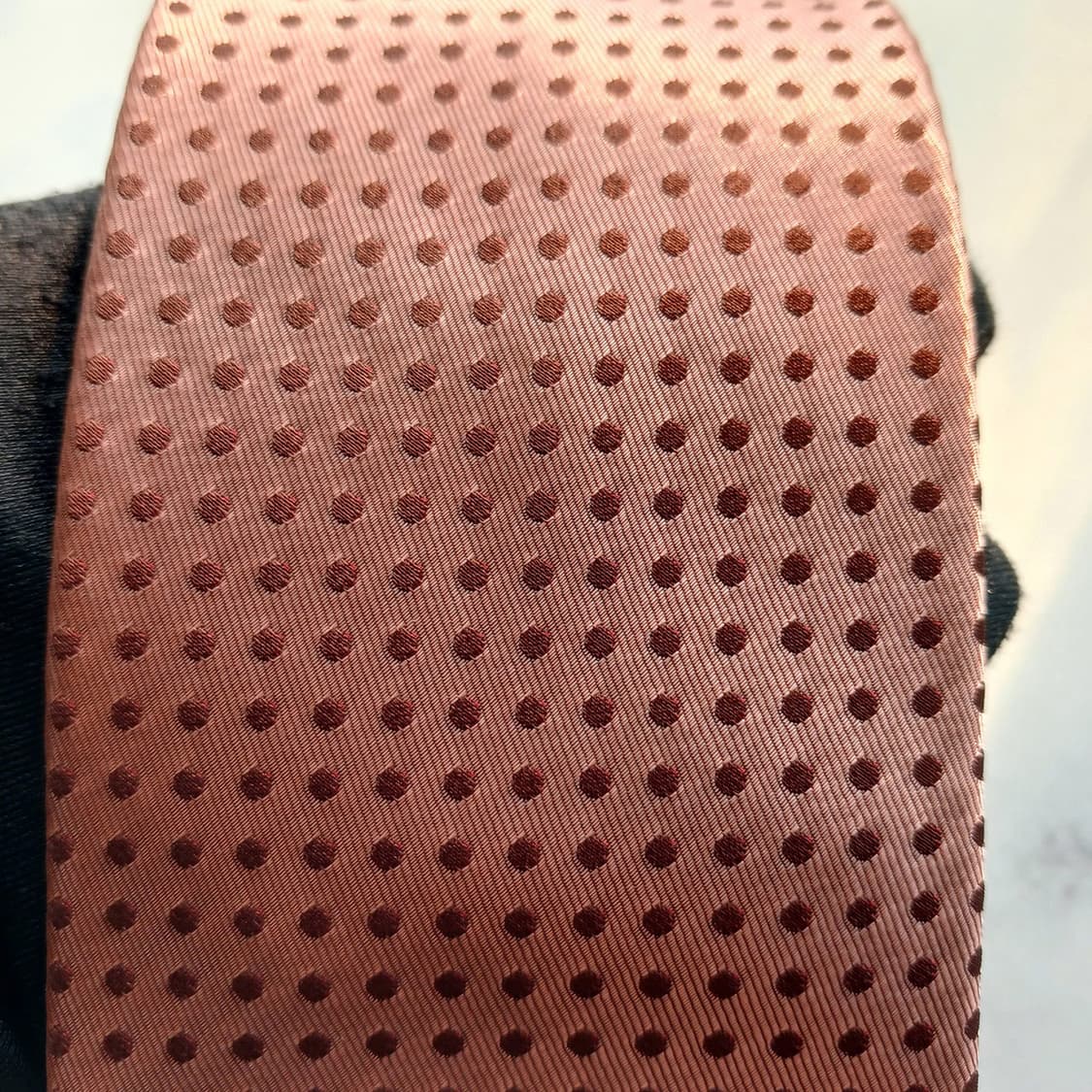 MCM 실크 핑크 도트 슬림 넥타이 7.9cm A등급 A18654
 상품이미지5