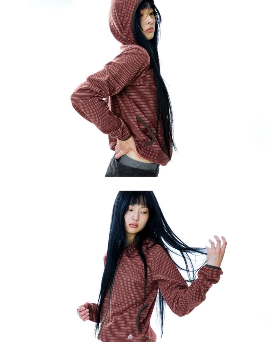 코이세이오 플리스 후드집업 레드 상품이미지1