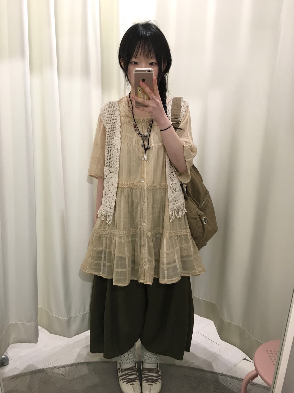 hippie check two-way blouse 상품이미지3