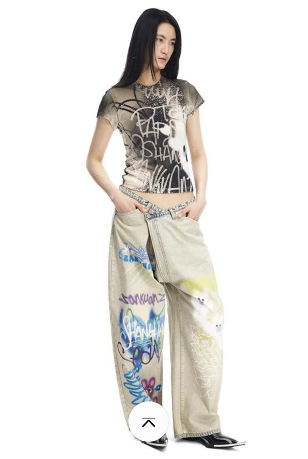 Sankuanz 산쿠안즈 에어스프레이 그래피티 베이비 반팔 티셔츠 S 상품이미지2