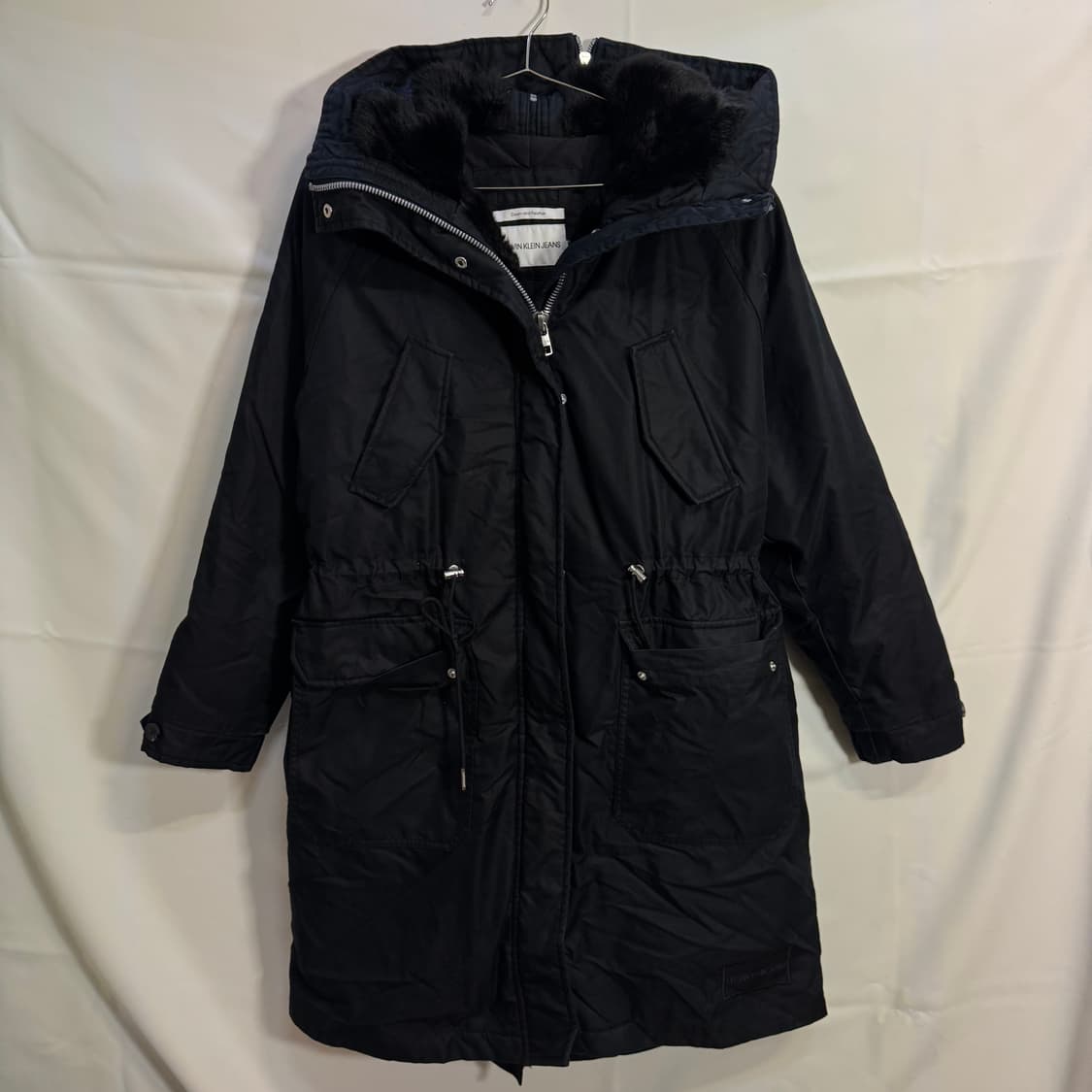 캘빈클라인 누빔안감 모피 롱패딩 점퍼 상품이미지1