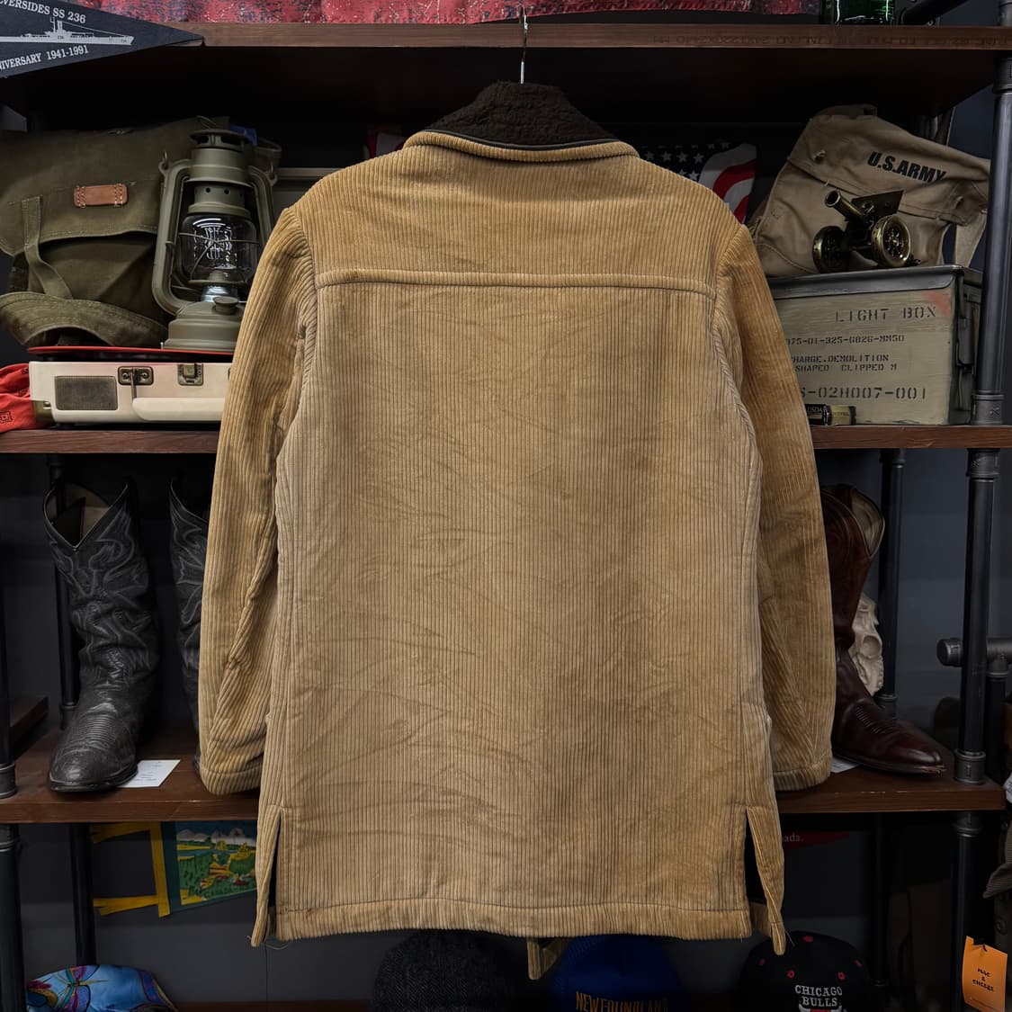 70s 글로버올 더블 브레스트 코듀로이 퍼 컨트리 헌팅 코트 상품이미지2