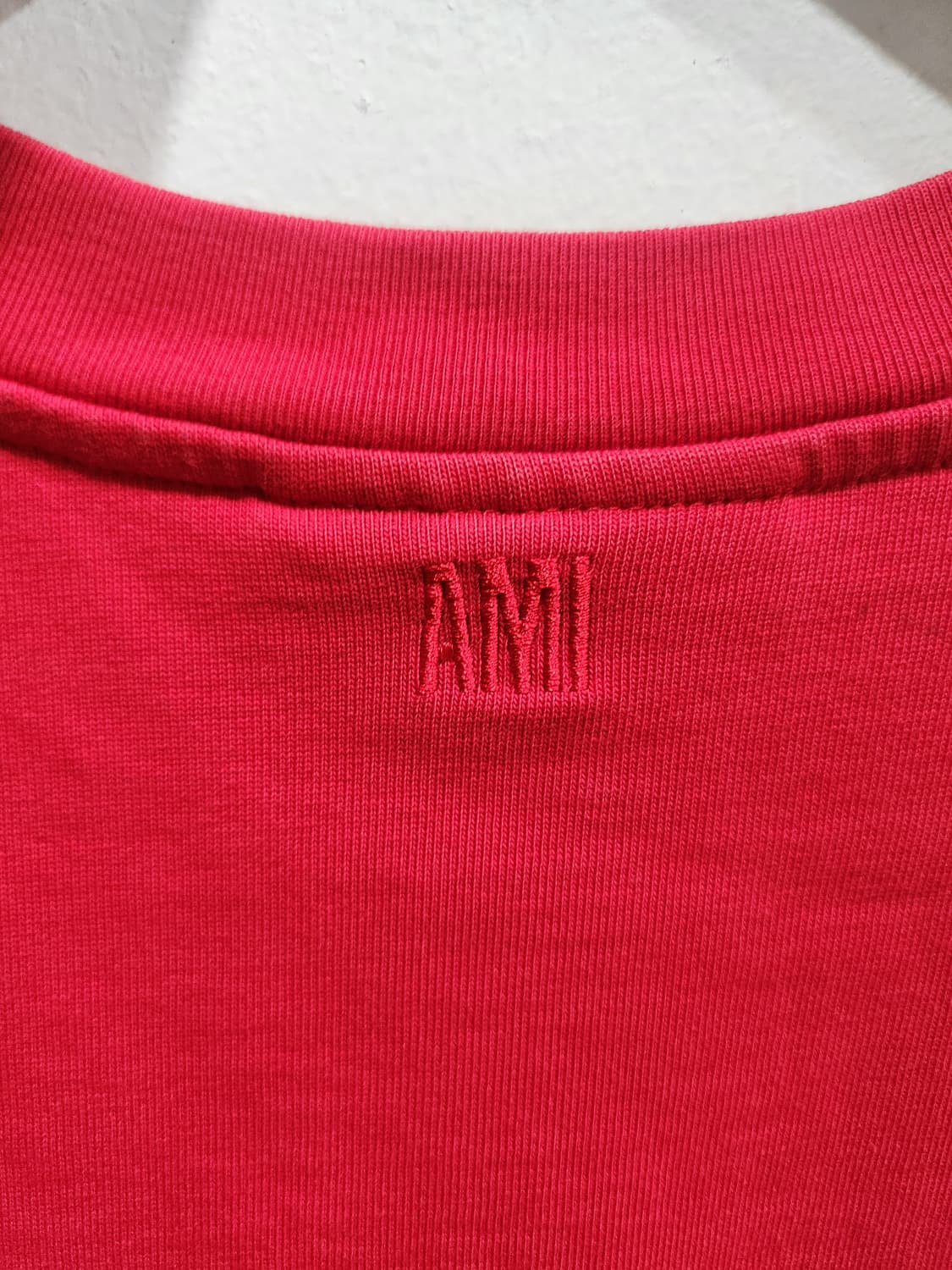 아미 하트 로고 박스 반팔티 레드 S 정품 상품이미지3