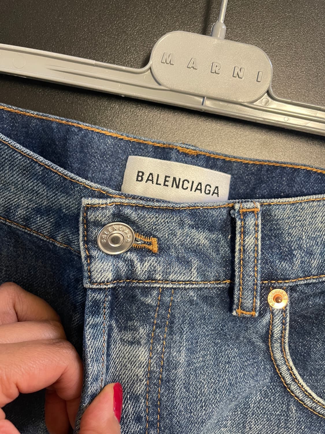 발렌시아가 데님 미디 스커트 상품이미지4