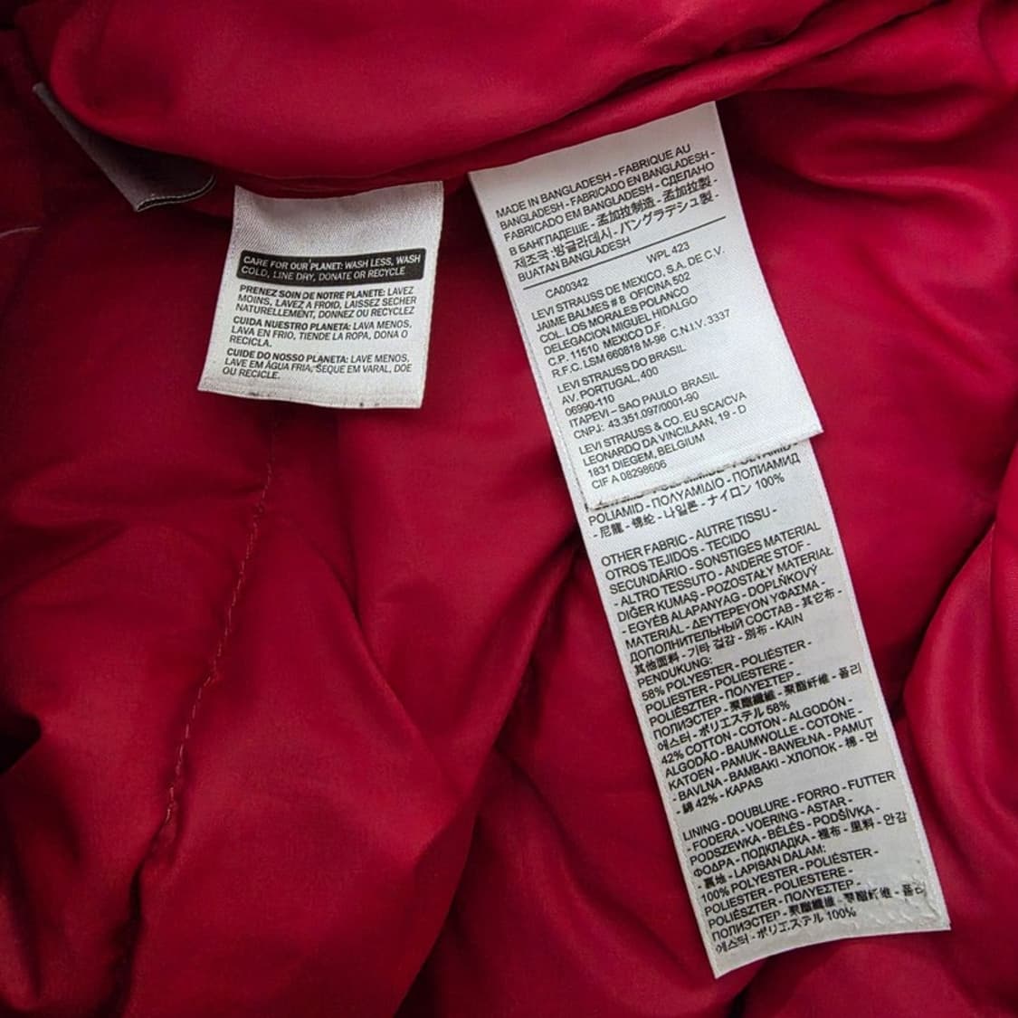 리바이스 코듀로이 요크 배색 덕다운 패딩 L 상품이미지6