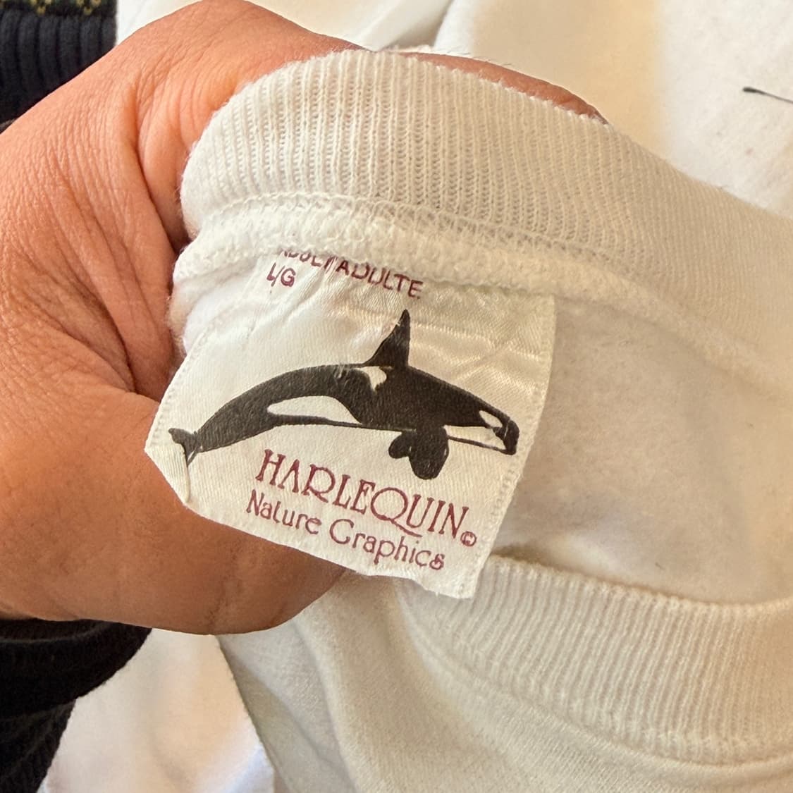 80S 캐나다 생산 나비 그래픽 아트워크 스웻셔츠 L 상품이미지7