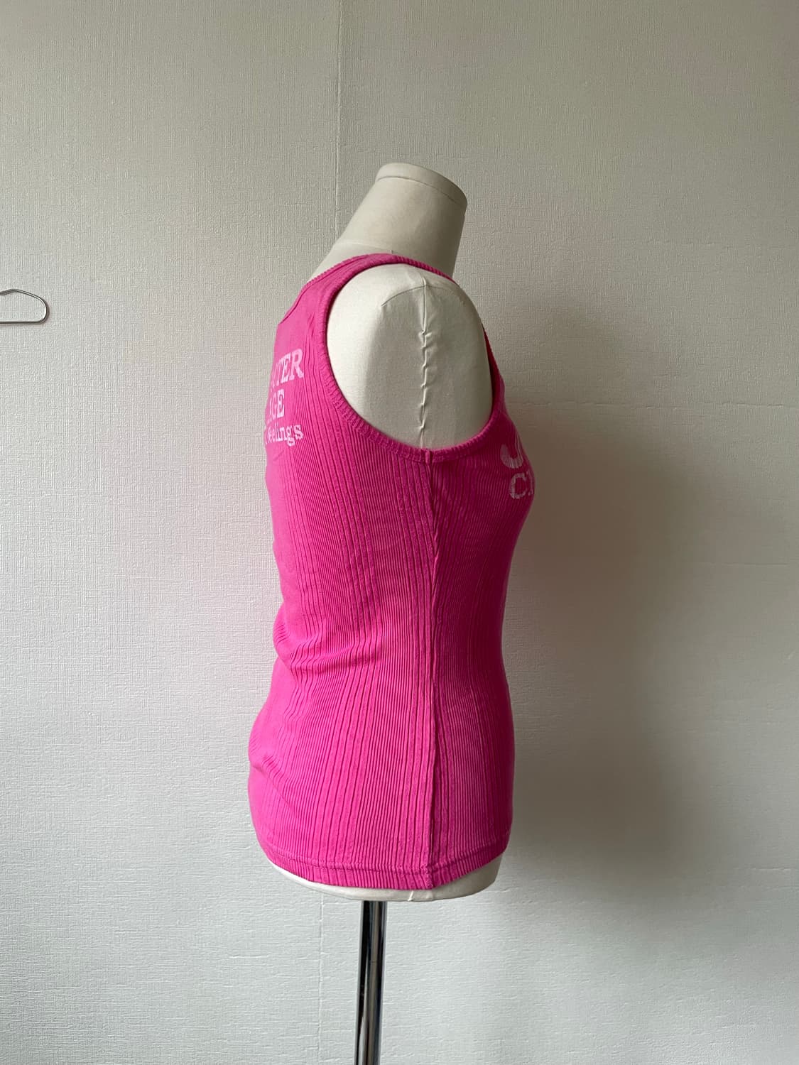 Pink lettering button sleeveless 상품이미지5
