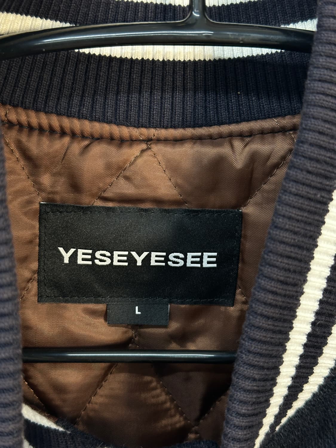 L)yeseyesee 예스아이씨 소가죽 바시티 자켓 상품이미지5
