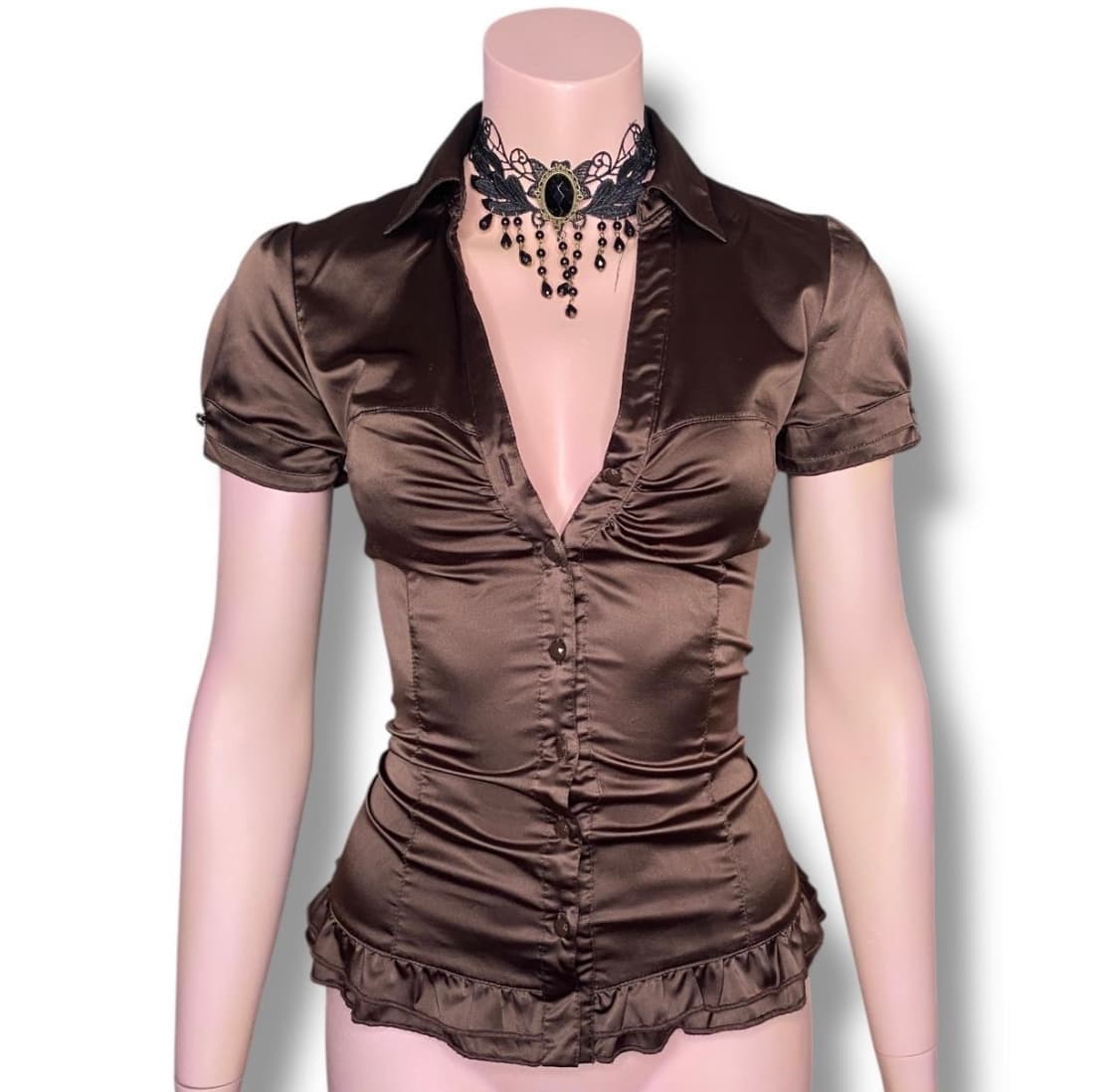 빈티지 고딕 반팔 블라우스 상품이미지8