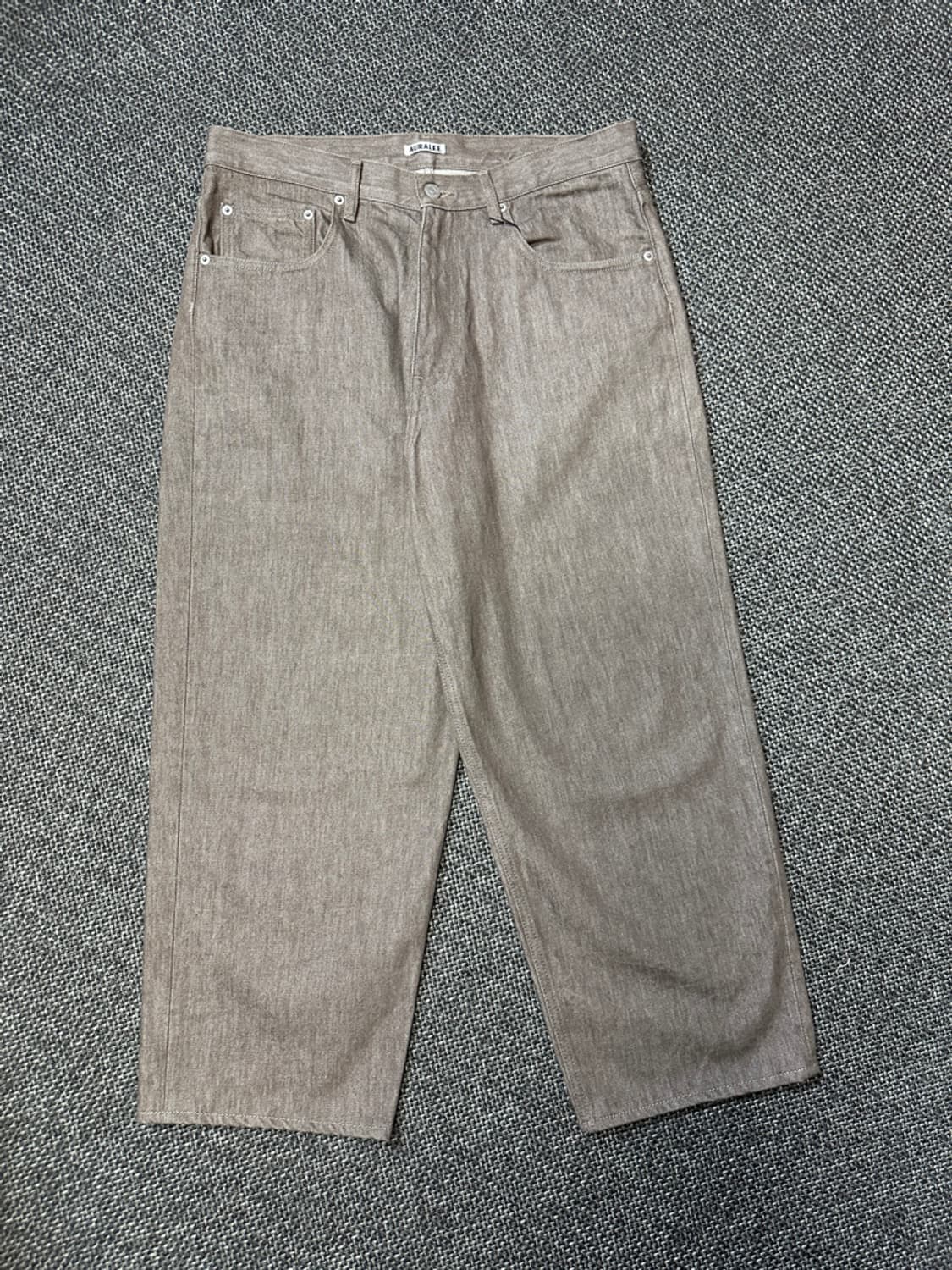 오라리 하드 트위스트 데님 와이드 팬츠 모카 브라운 상품이미지2