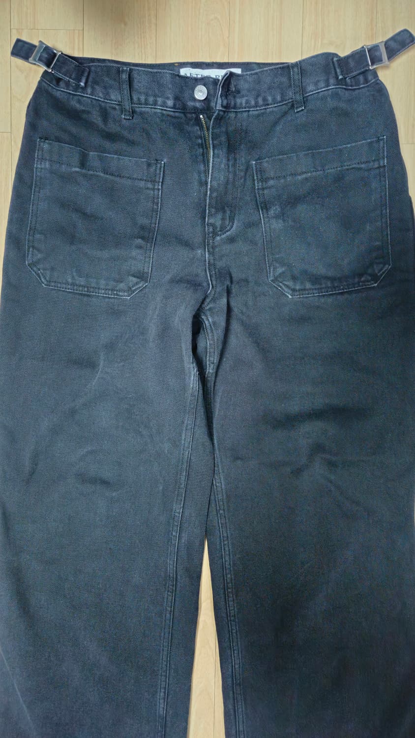 애프터프레이 크루저 릴렉스드 위시드 진스 블랙 L 상품이미지5