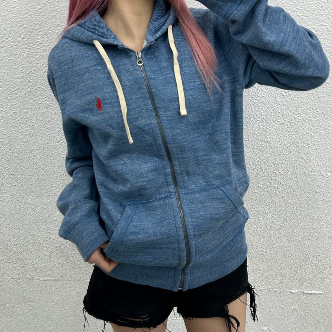 폴로 랄프로렌 레드포니 블루 후드집업 M 상품이미지1