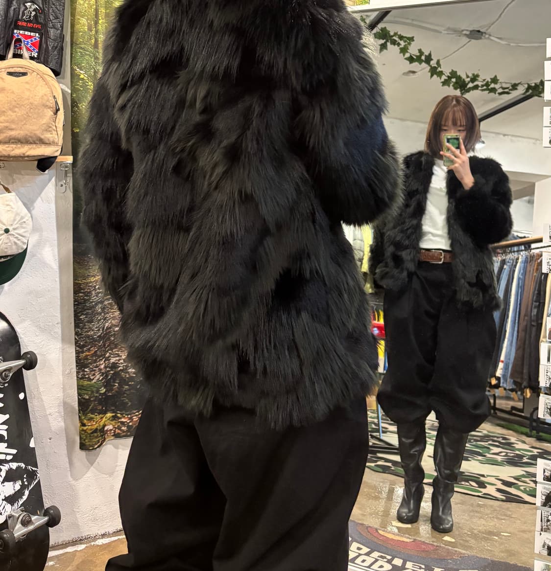 블랙 퍼 자켓 상품이미지2