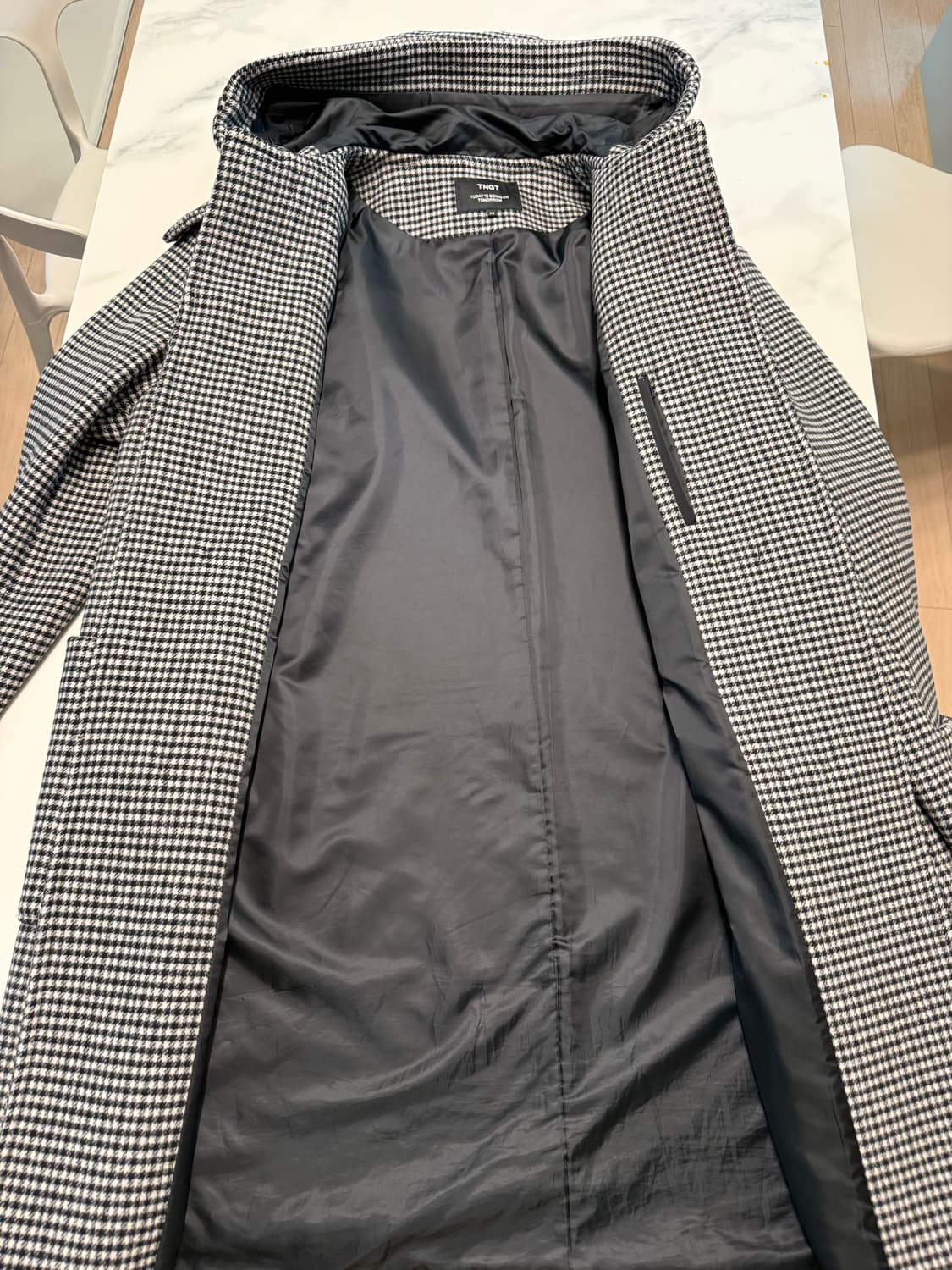 TNGT 하운드체크 울 코트 XXL(110) 상품이미지3