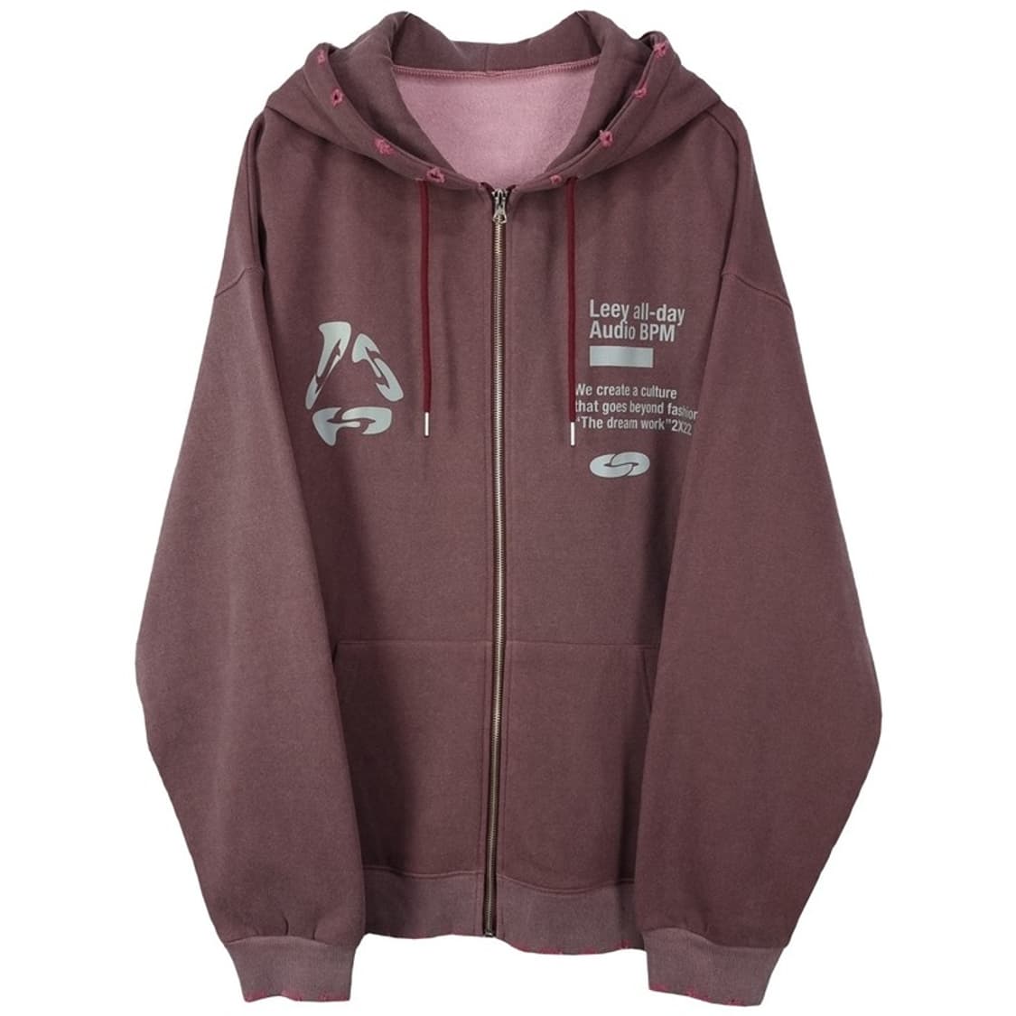 [LEEY YEEL(새상품)그래픽 프린팅 오버핏 후드 집업 M19821 상품이미지2