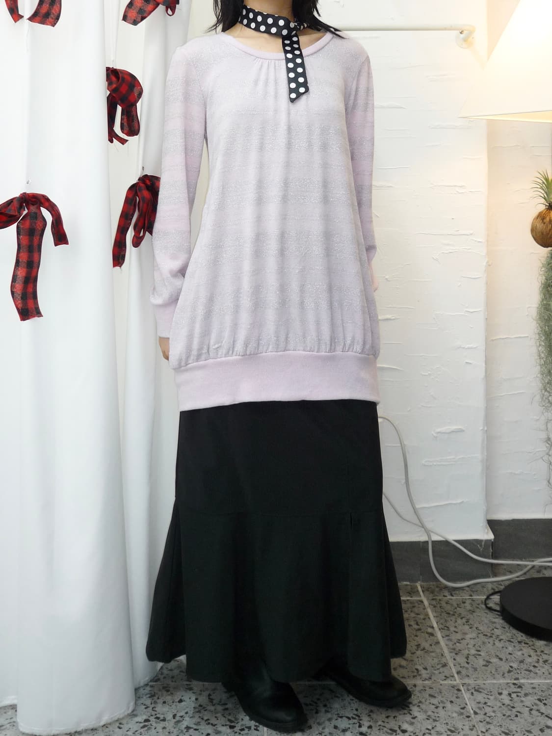 Ribbon point long knit 상품이미지2