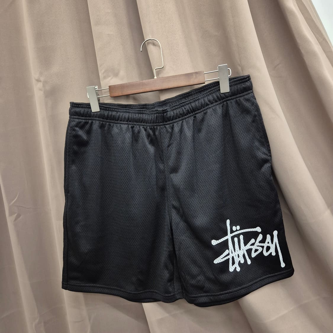 스투시 매쉬 쇼츠 빅 베이직 블랙 L 상품이미지1