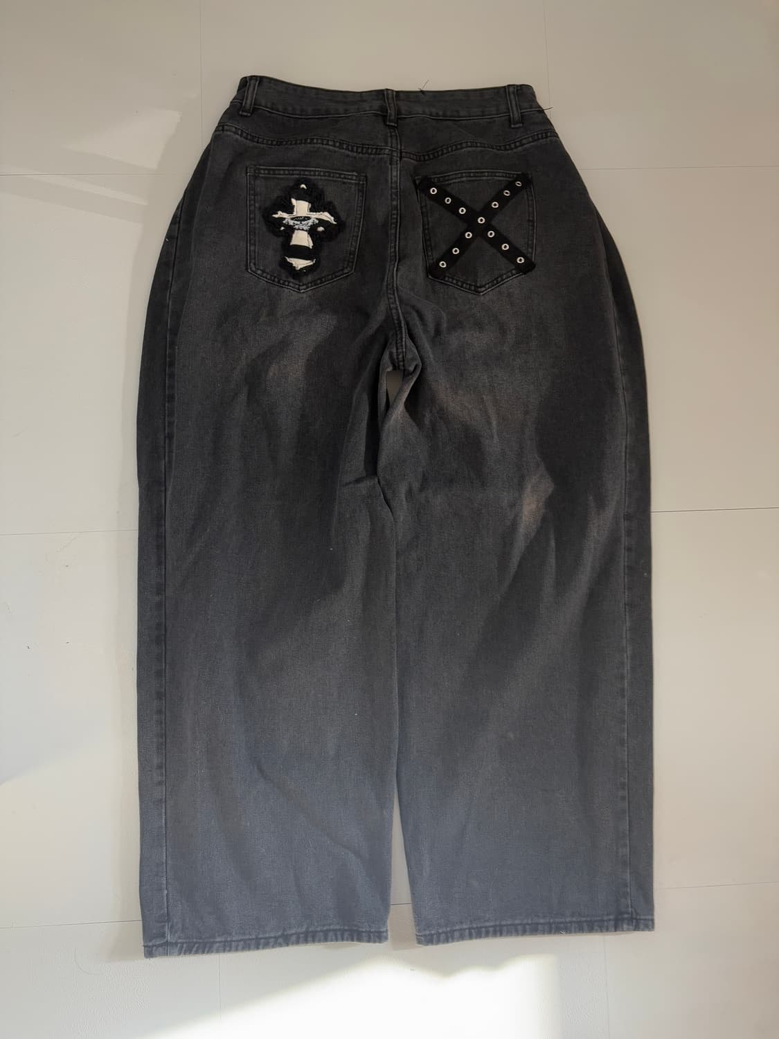 • striped cross patch dark gray pants 상품이미지5