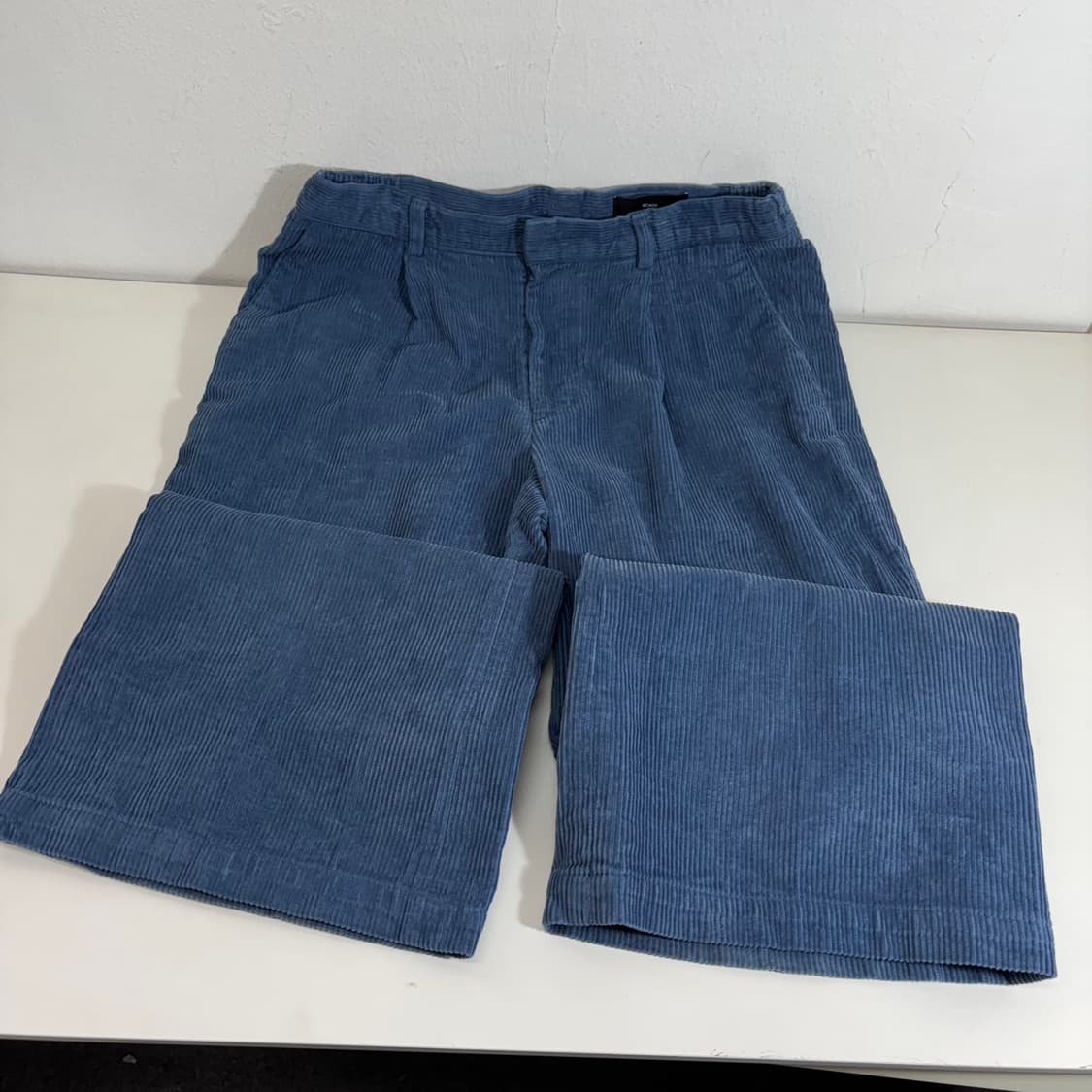 M-L 식코스 파스텔블루 테이퍼드핏 와이드핏 코듀로이팬츠 상품이미지3