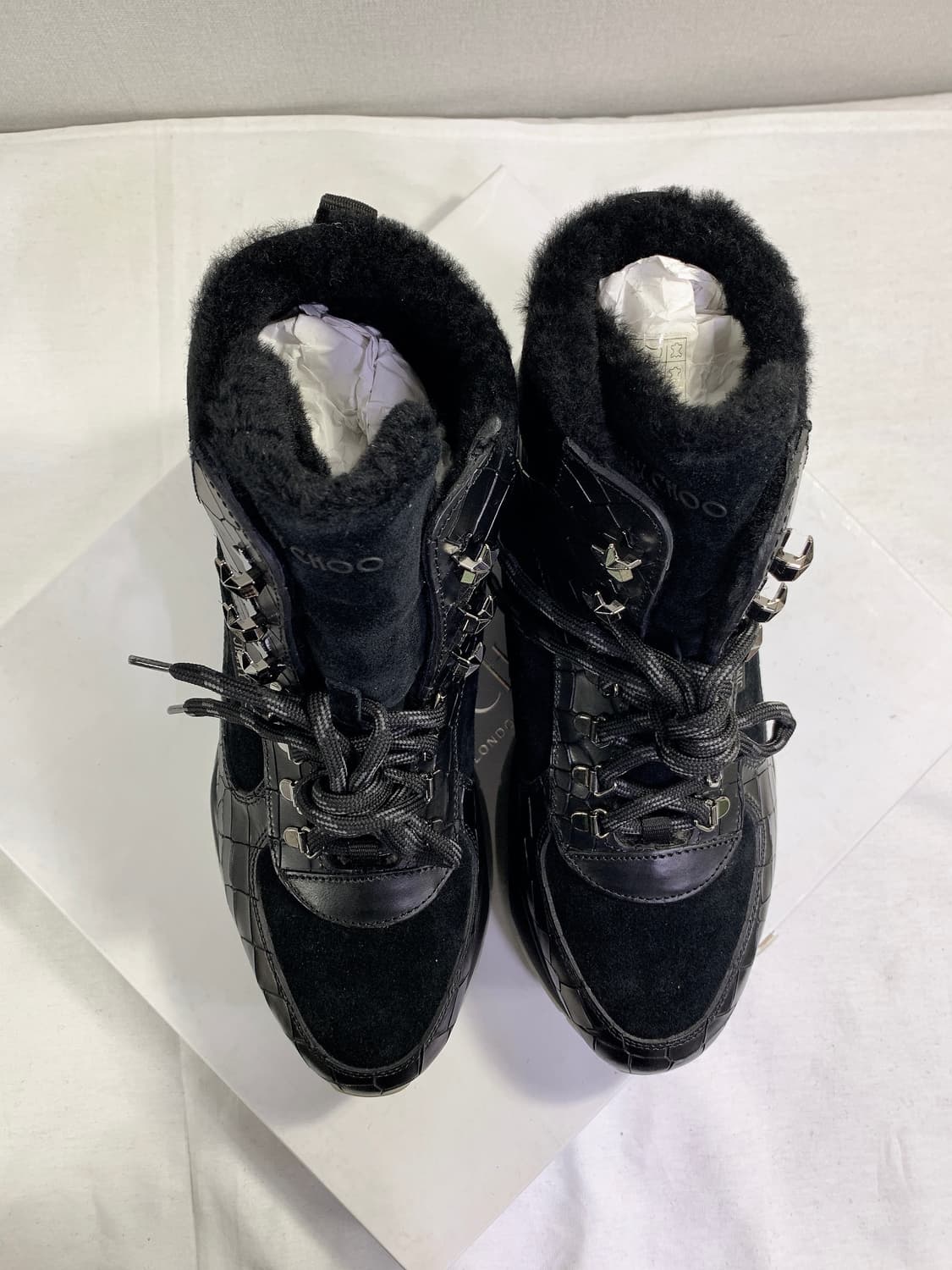 (새상품)지미추 남성 블랙 크로커 하이탑 상품이미지4