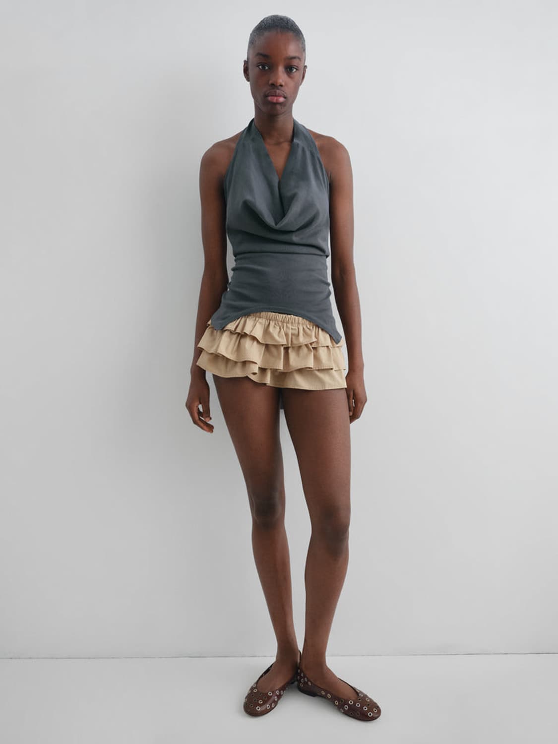 [XS,S]기마구아스 Jardin 러플 쇼츠/베이지 상품이미지4