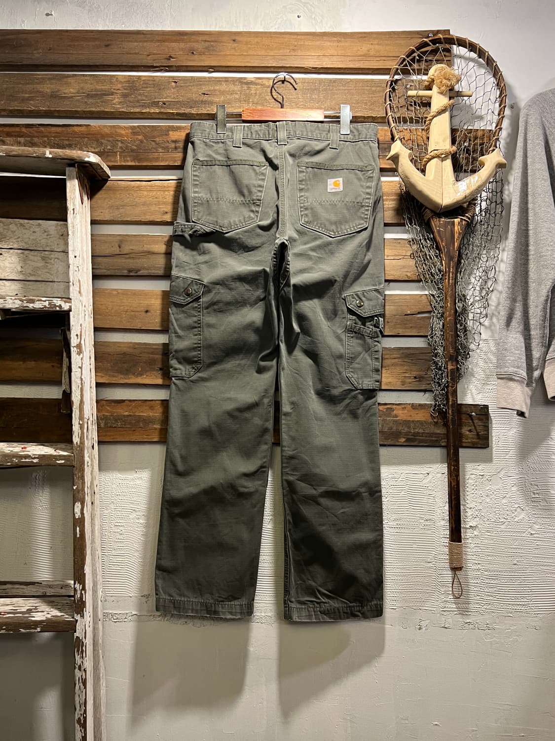 [32]칼하트 USA 모스그린 립스탑 더블니 워크 카고 팬츠 상품이미지2