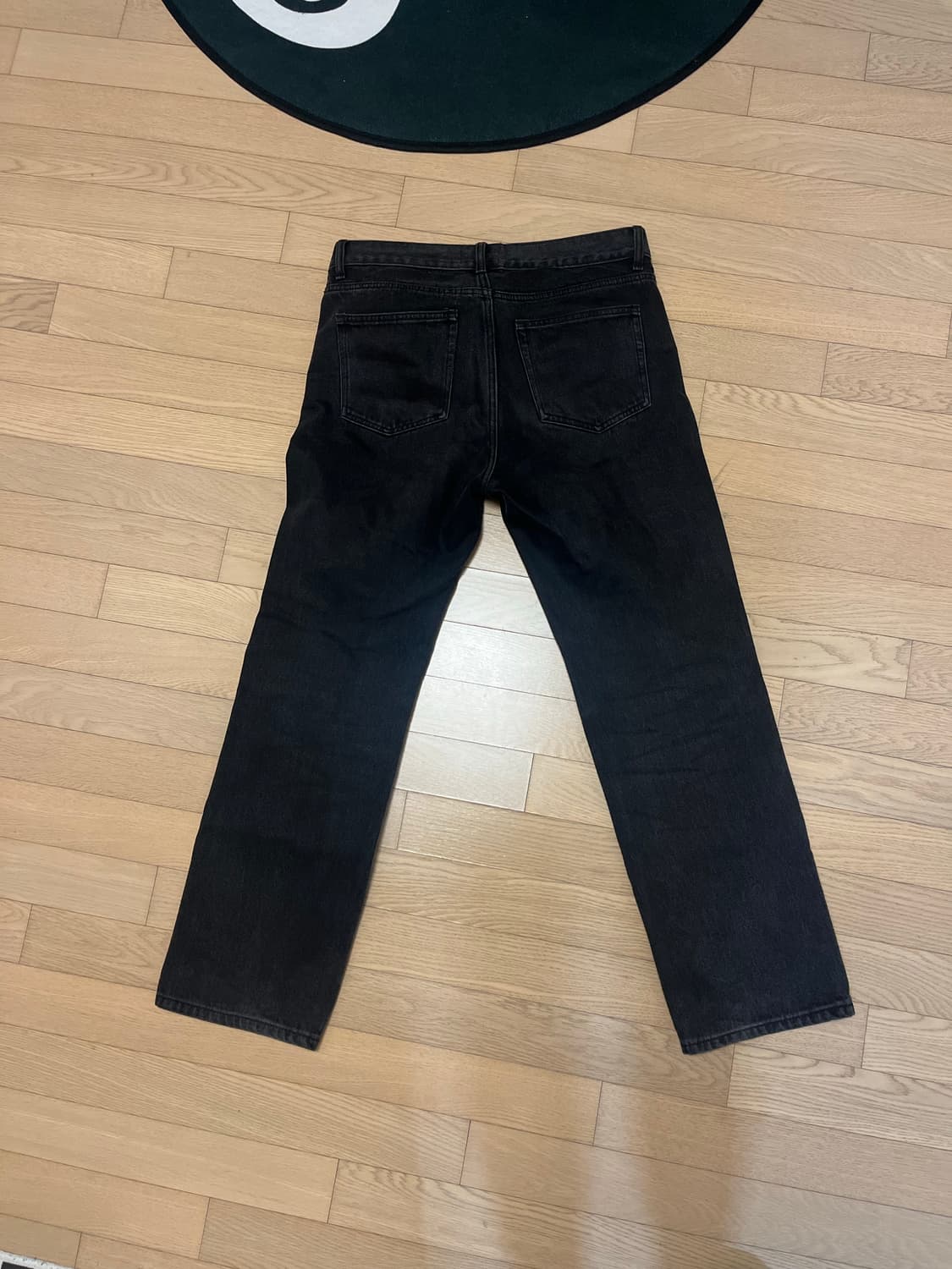 무신사스탠다드 스트레이트 데님 워시드 블랙 32 상품이미지4