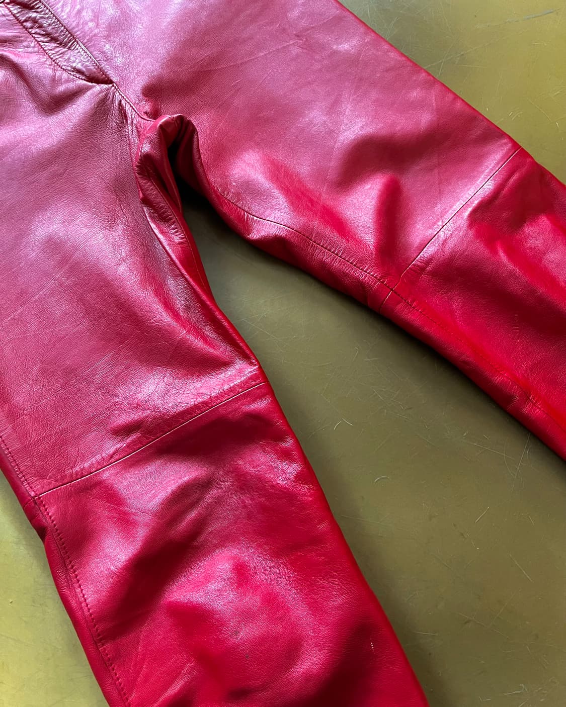 Patrick Cox Real Lamb Leather Red Pants 상품이미지5