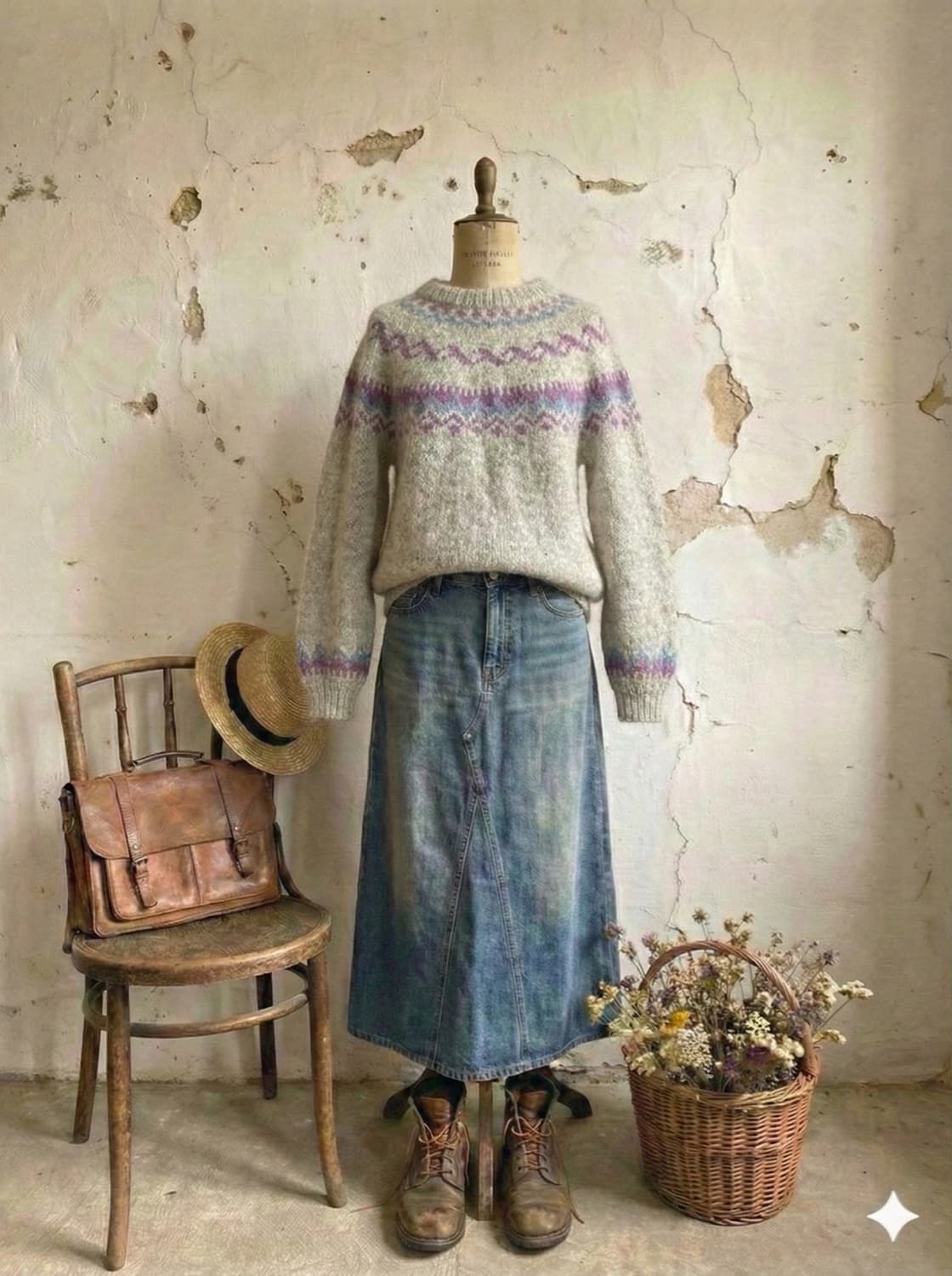 퍼플 & 스카이블루 노르딕스웨터 상품이미지3