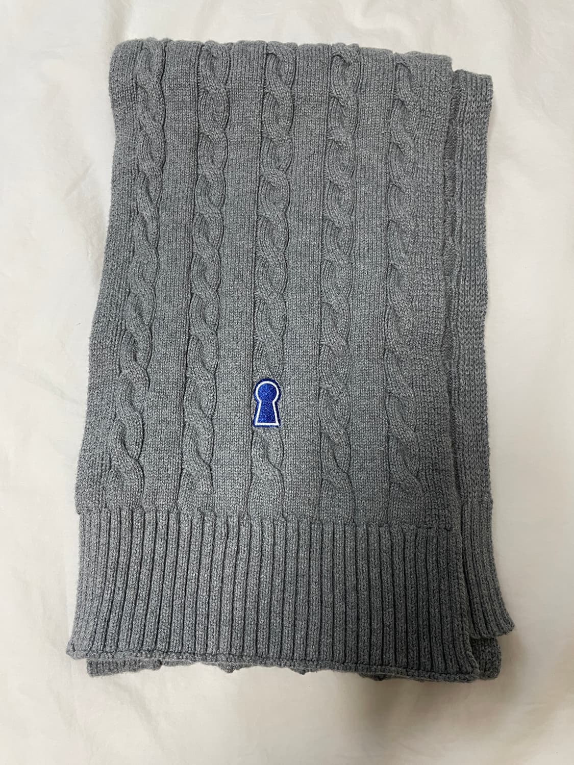 세컨모놀로그 헤비웨이트 키홀 케이블 코튼 머플러 그레이* 상품이미지1
