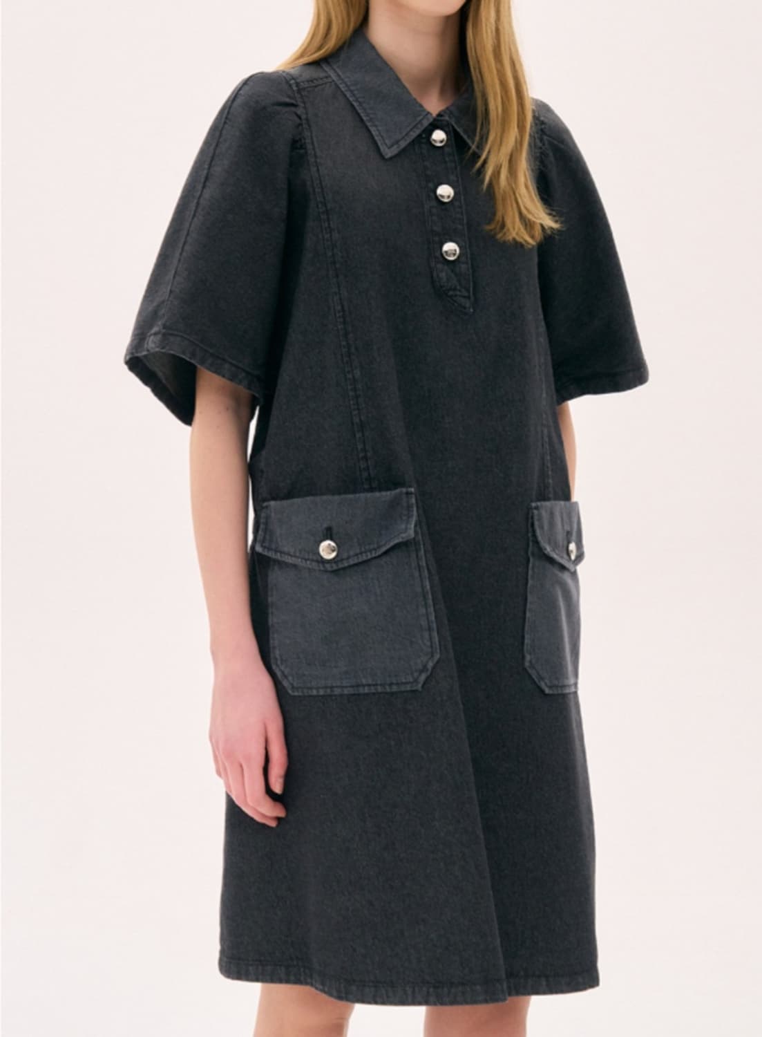 오즈세컨 25년 플랩포켓 미니 데님원피스 상품이미지2