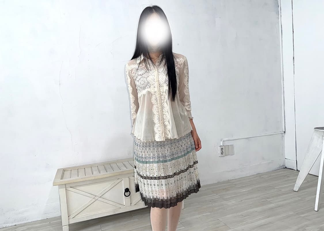 Boho Pleated Midi Skirt 상품이미지2